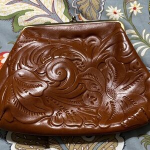 Patricia Nash Saveena tooled leather wristlet Embossed Leather Clutch